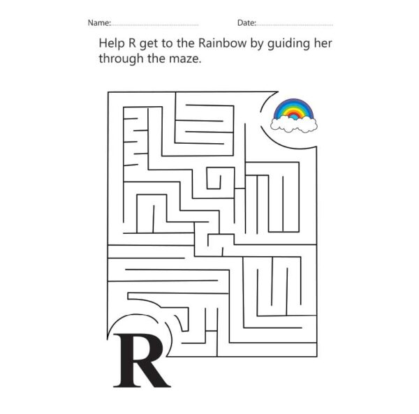 Letter R Maze Worksheet