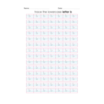 Lowercase Letter b Tracing Worksheets