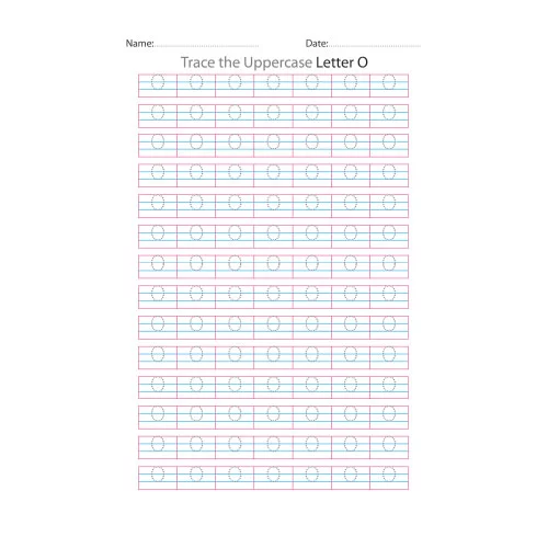 Uppercase Letter O Tracing Worksheets