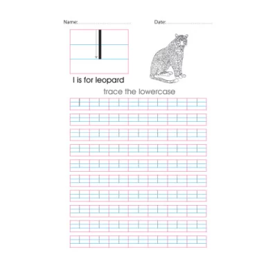 Lowercase l handwriting with arrows worksheet