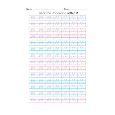 Uppercase Letter M Tracing Worksheets