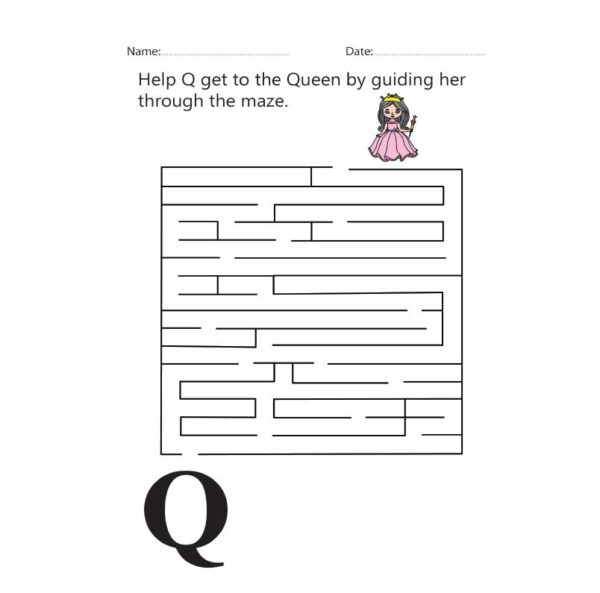 Letter Q Maze Worksheet