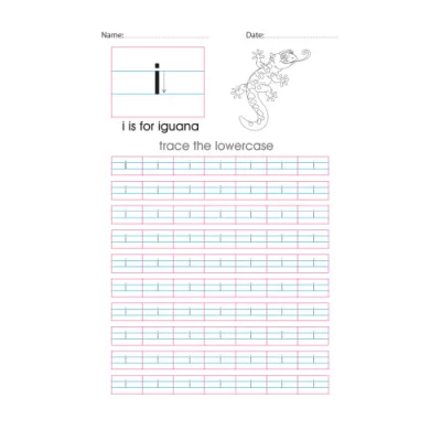 Lowercase i handwriting with arrows worksheet