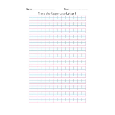 Uppercase Letter I Tracing Worksheets